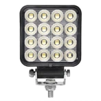 Luz de trabajo de coche LED cuadrada de 64W